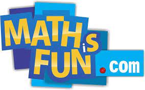 Math is Fun logo featuring bold yellow text on overlapping blue rectangles with ".com" in red and white.